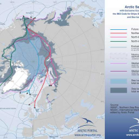 Arctic Sea Routes, Ice Conditions, EEZs, IMO Delimitations